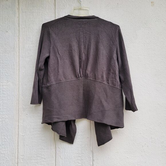 Womens calvin klein silk blend drape frnt open front cardigan green sz small - Picture 4 of 4